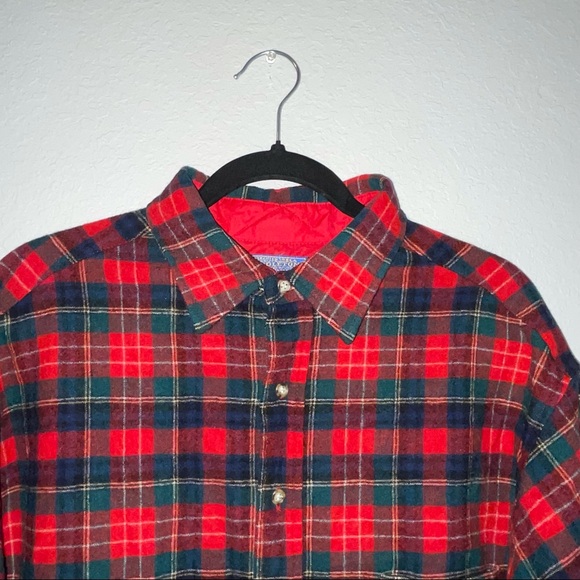 Vintage Pendleton Pure Virgin Wool Flannel Button Up Shirt Made in USA Size XL - Picture 5 of 9